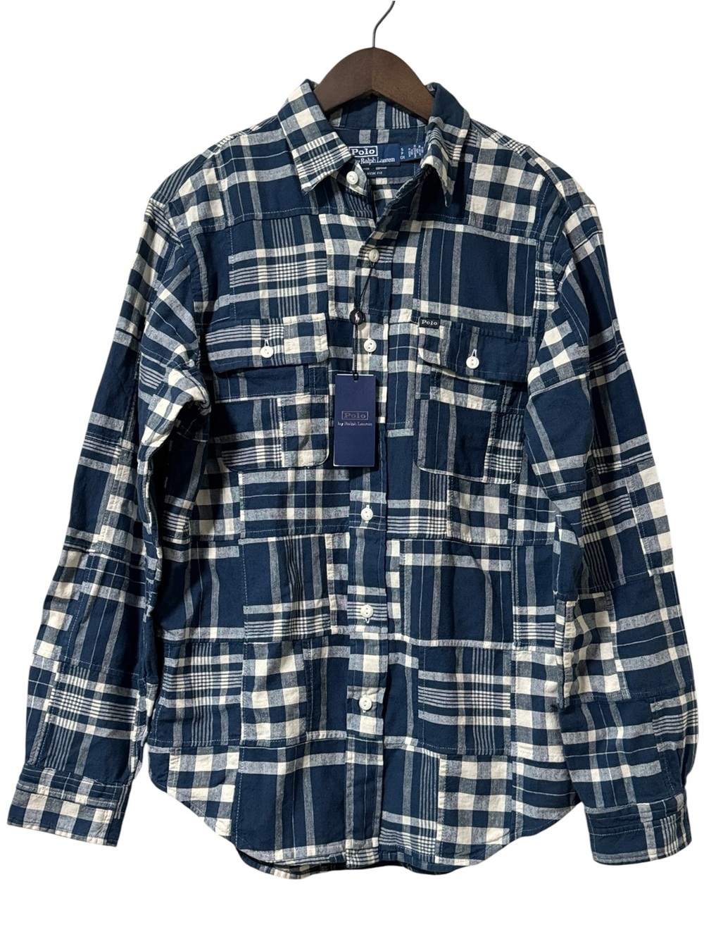 Polo Ralph Lauren Patchwork Plaid Long Sleeve Button-Down Shirt Size Small